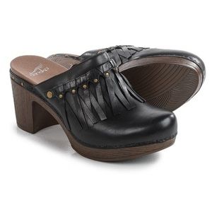 NWOT Dansko Black Fringe Deni Mule